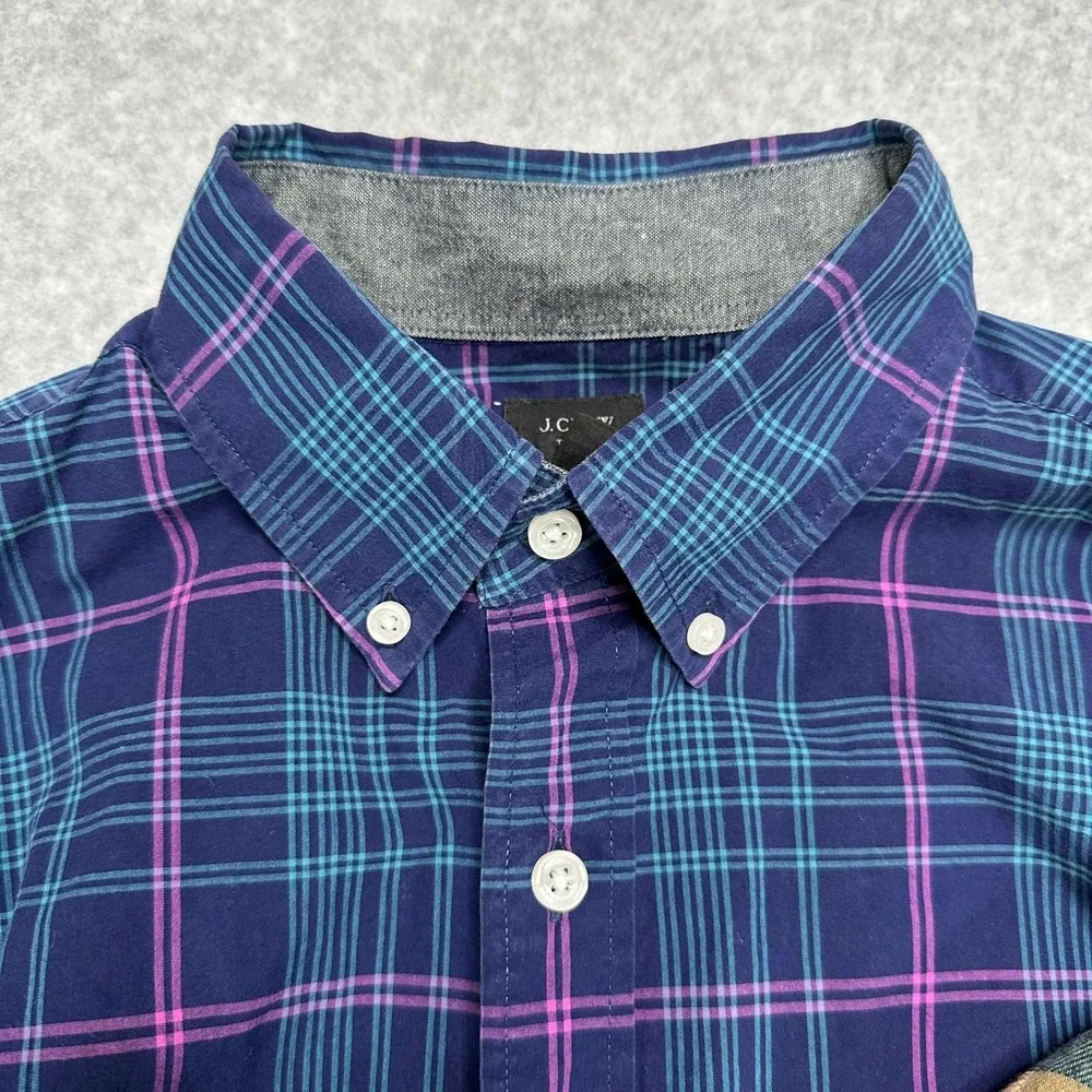 J Crew Lot of 2 Plaid Button Down Shirts Mens Medium Flannel & Slim Tartan